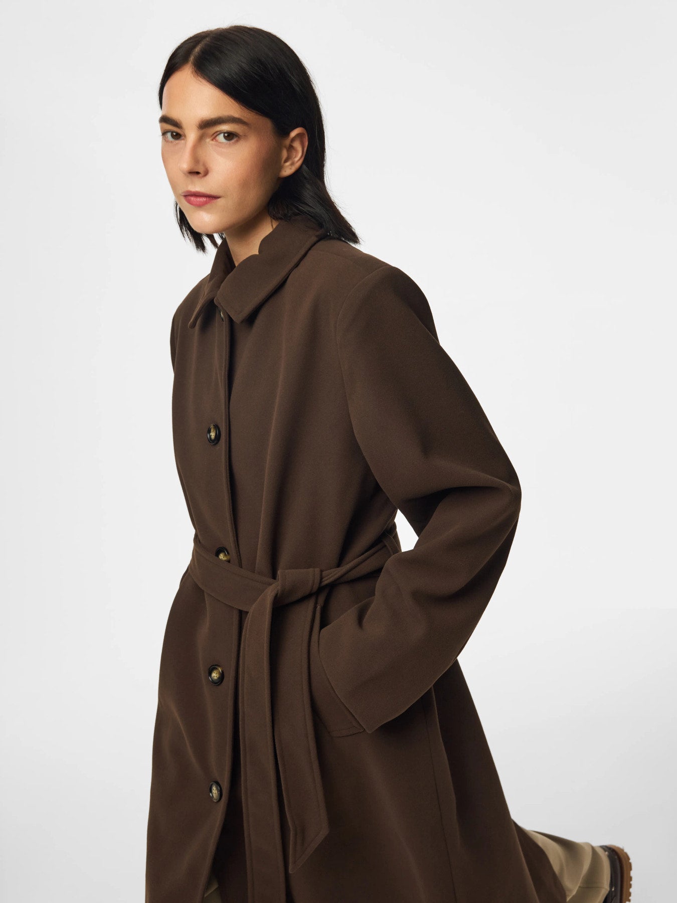 AYA LONG COAT HOT FUDGE