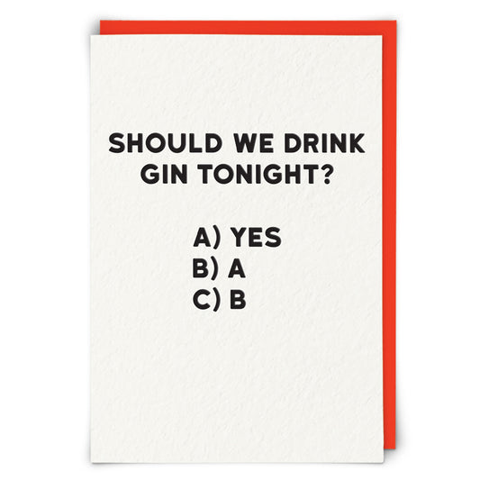 GIN TONIGHT CARD