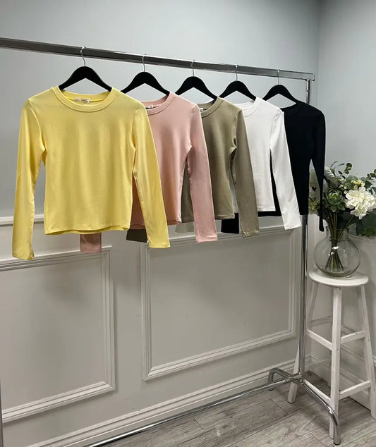 REMI ROUND NECK LS DUSTY PINK