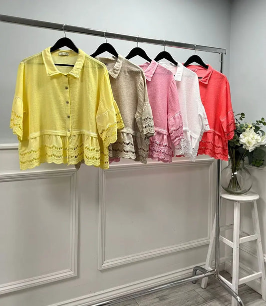 BILLY BRODERIE SHIRT WHITE