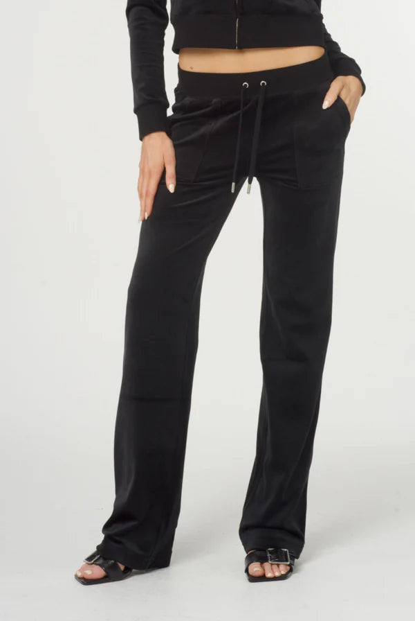 VELOUR DEL RAY POCKET BOTTOMS BLACK