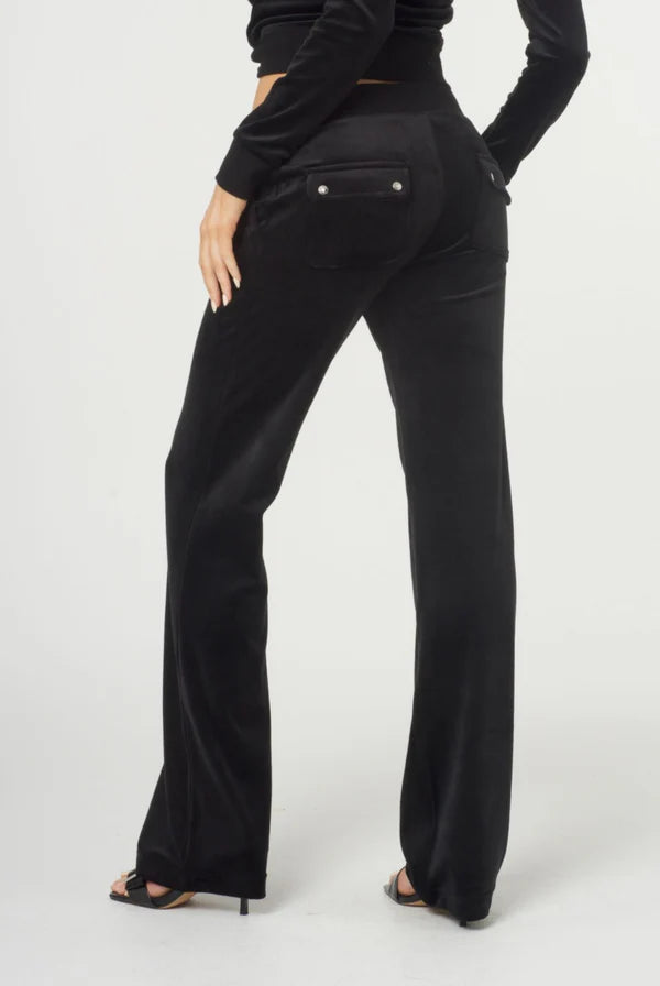 VELOUR DEL RAY POCKET BOTTOMS BLACK