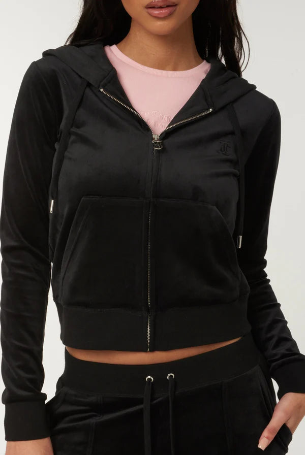 VELOUR ROBERTSON HOODIE BLACK