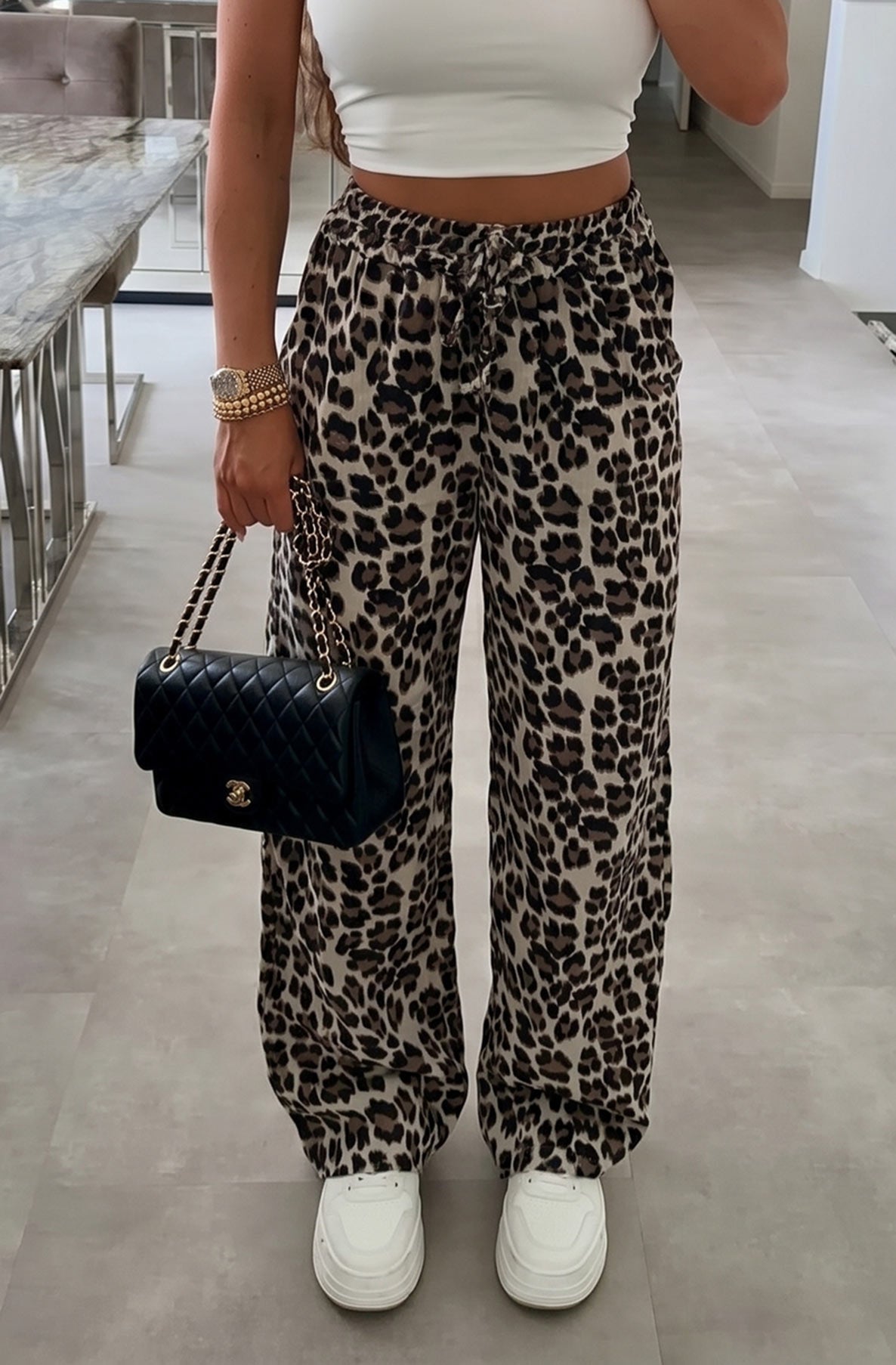 EMMIE LEOPARD LOOSE TROUSER