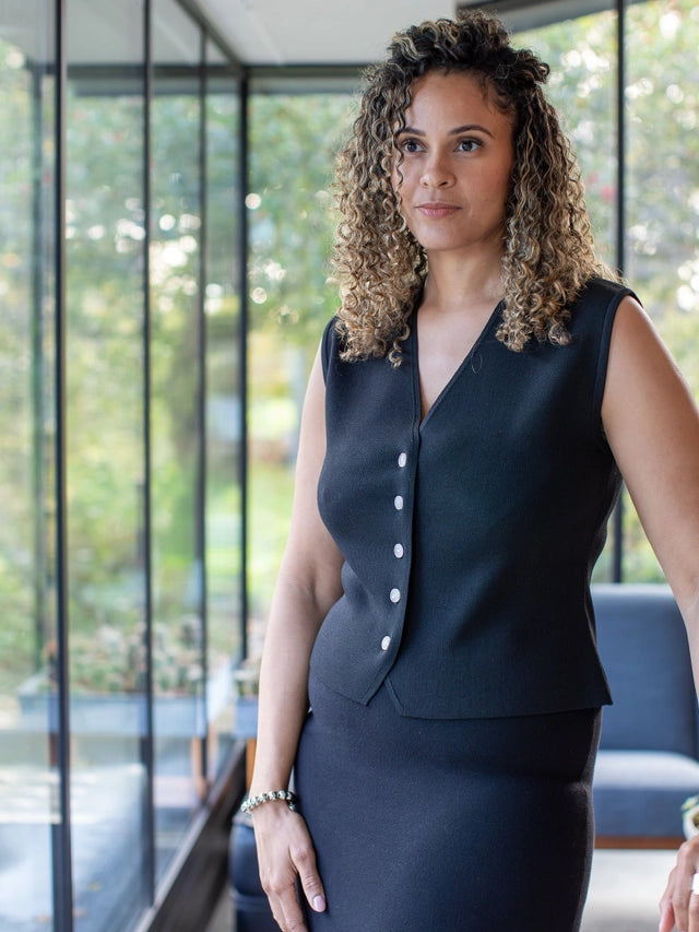 PETA WAISTCOAT BLACK