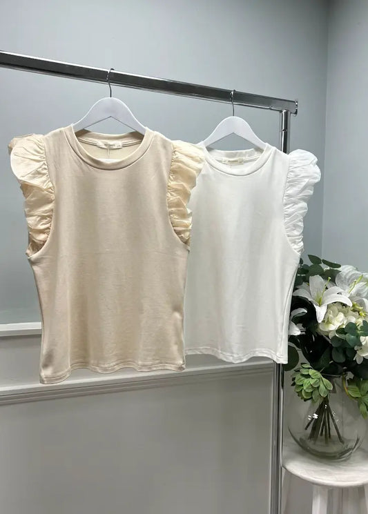 CHLOE FRILL TOP WHITE