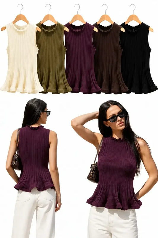 FREYA FLARE TOP BLACK