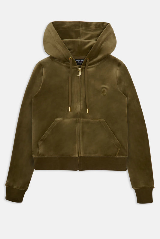 VELOUR ROBERTSON HOODIE DARK OLIVE