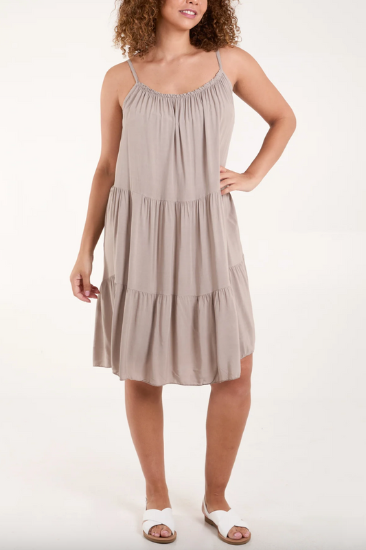 CAMI STRAP DRESS MOCHA