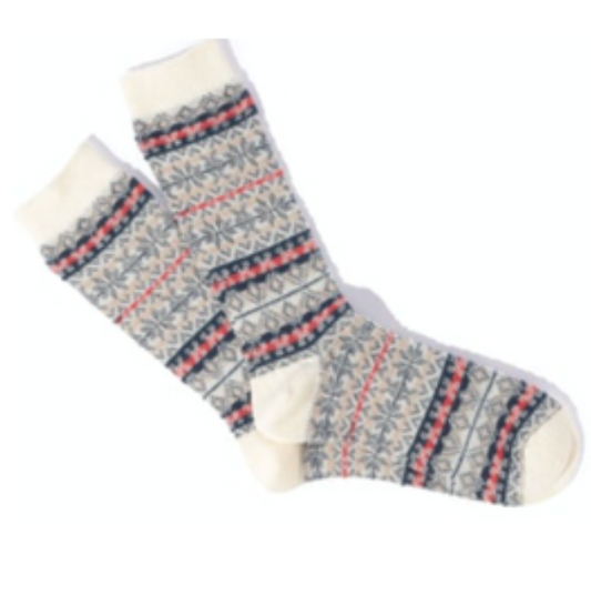 80424200 FAIRISLE SOCKS IVORY