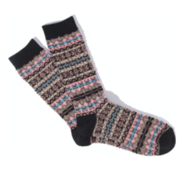 80424200 FAIRISLE SOCKS BLACK