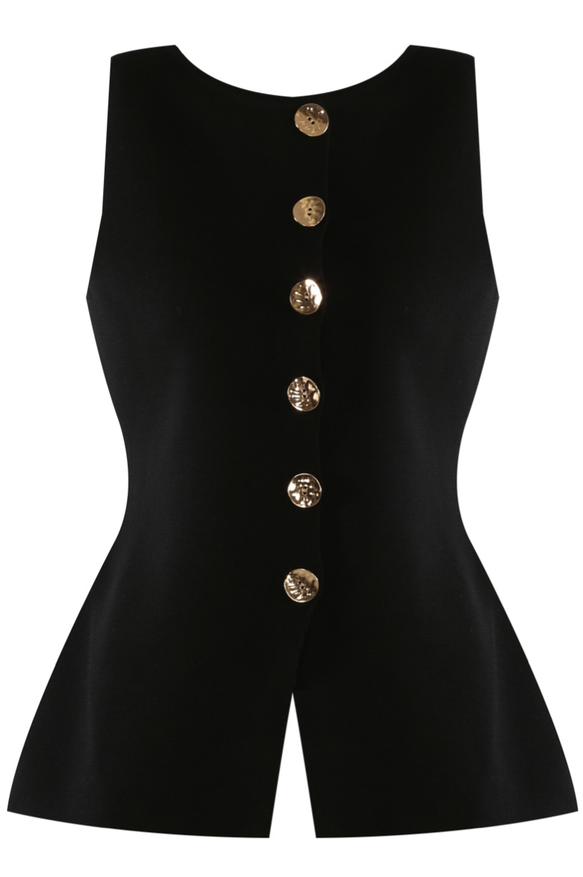 MOLLY BUTTON WAISTCOAT BLACK