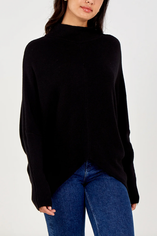 MARIA TURTLE NECK KNIT BLACK