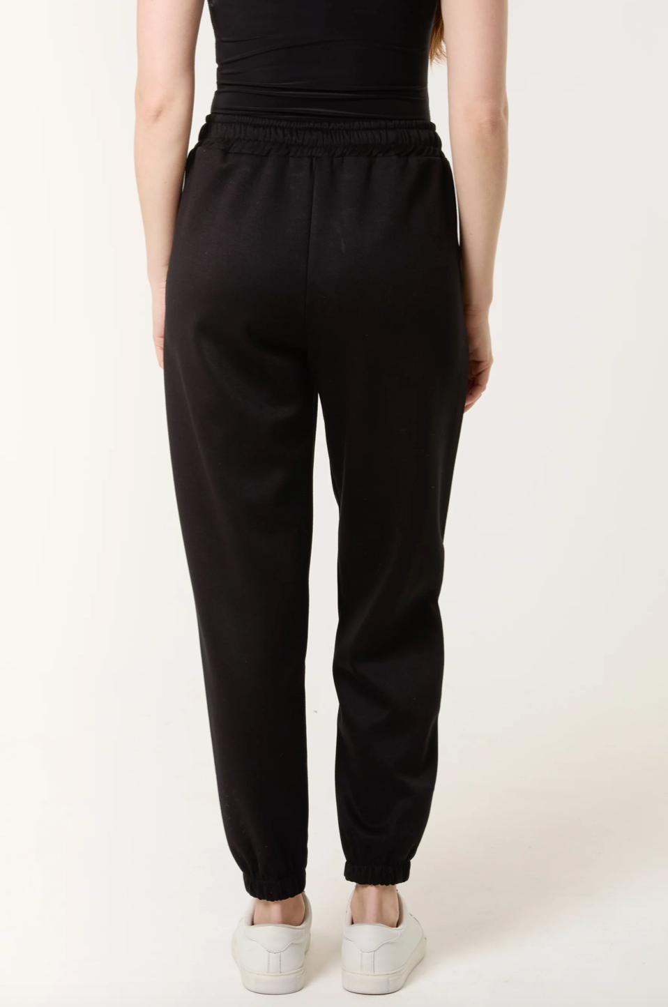 BOW CUFFED JOGGERS BLACK