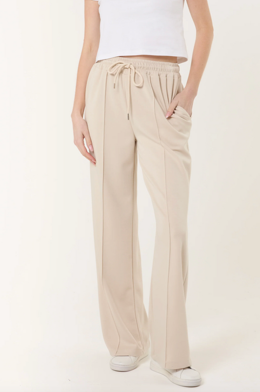 HELEN CREASE FRONT TROUSER STONE