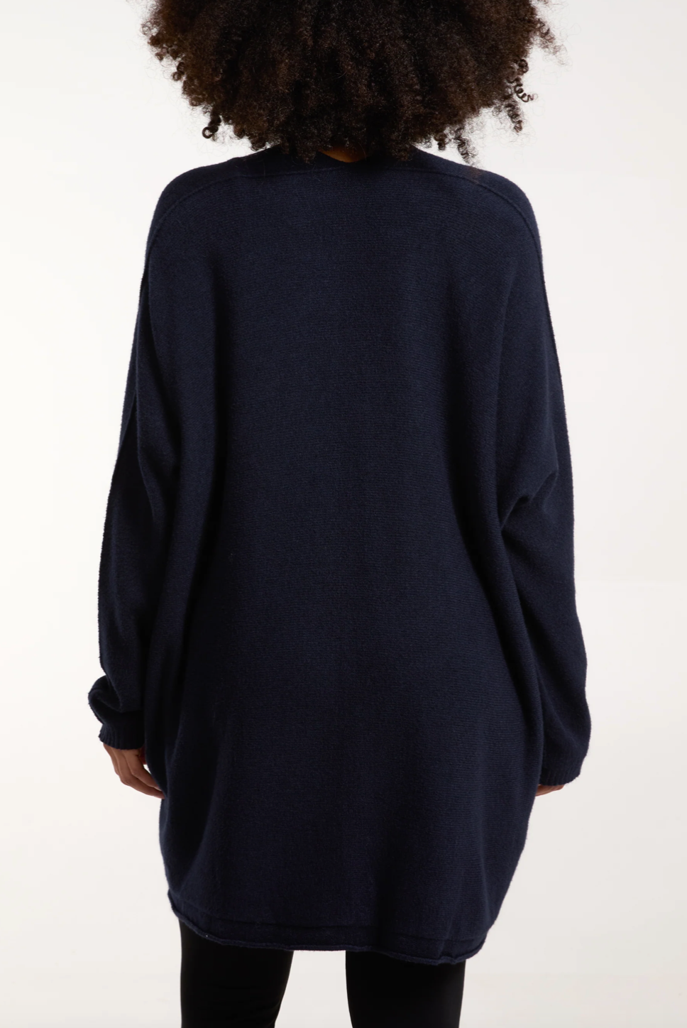 CLAUDE OVERSIZED V-NECK FINE KNIT NAVY