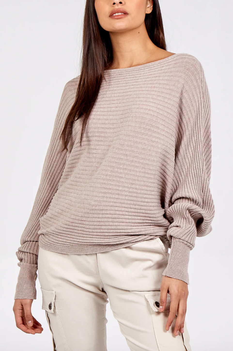 HAYLEY RIBBED KNIT MOCHA