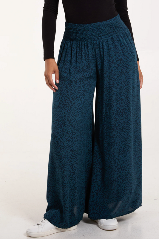 ANNIE WIDE LEG PALAZZO PETROL