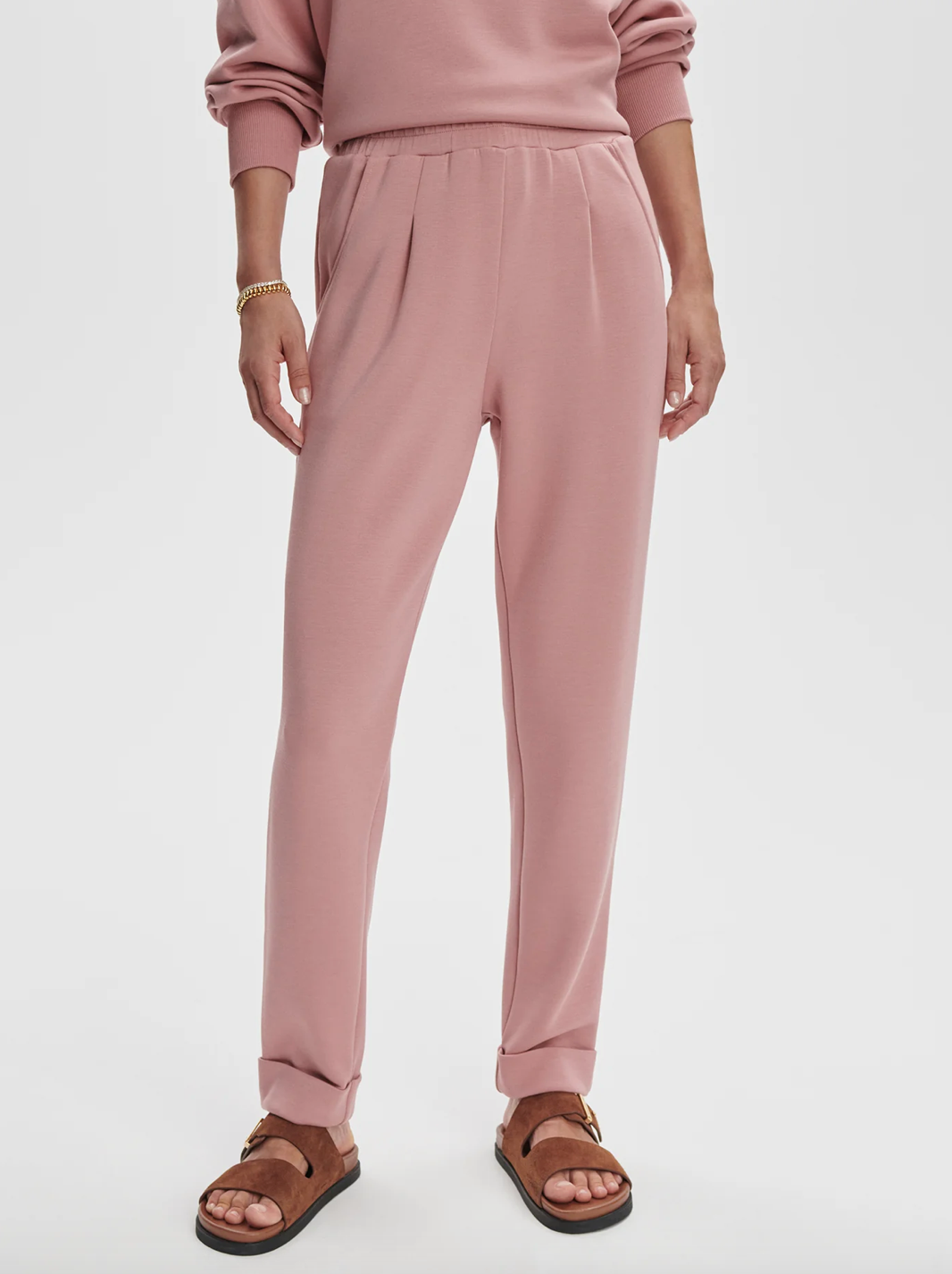 ROLLED CUFF PANT DOUBLESOFT ASH ROSE 25"