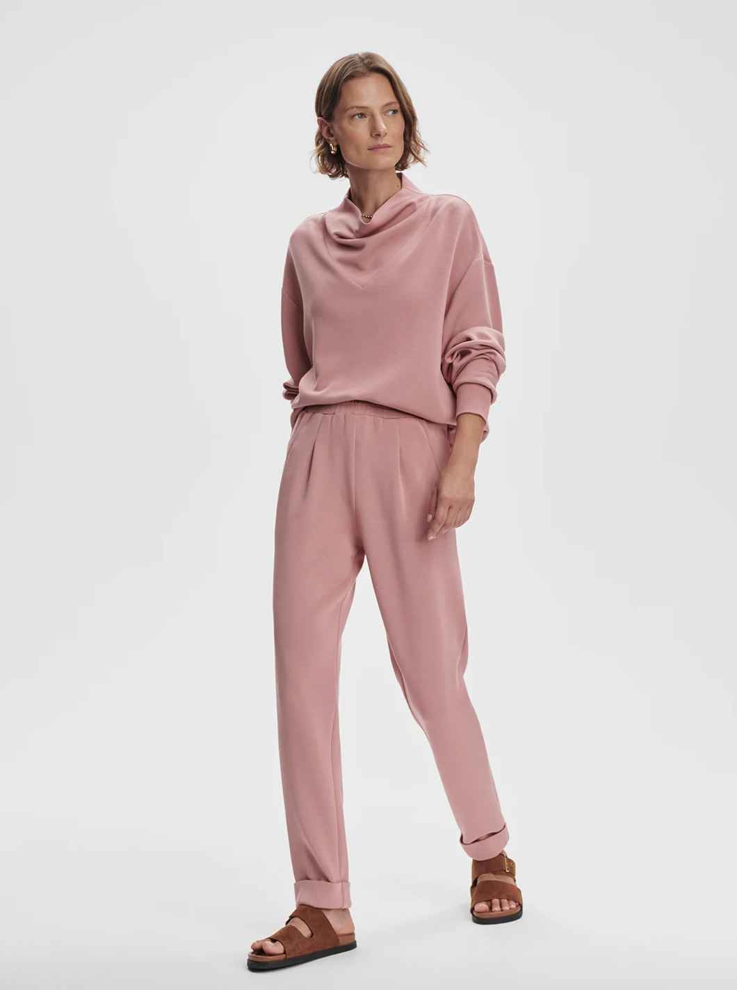 ROLLED CUFF PANT DOUBLESOFT ASH ROSE 25"