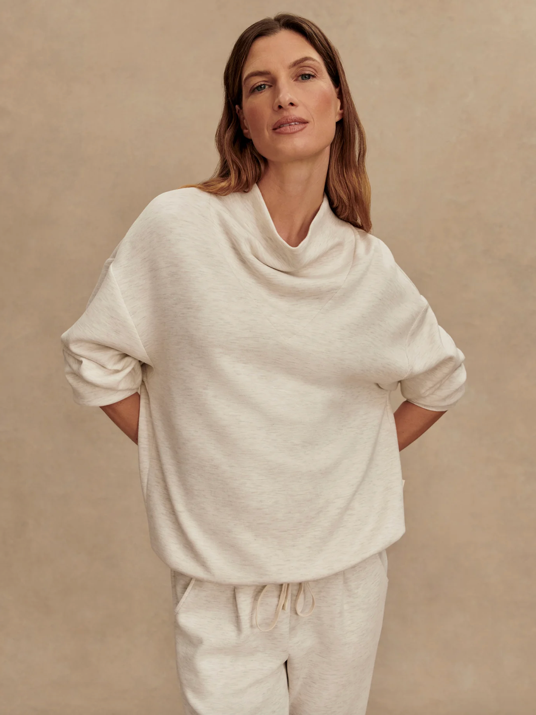 BETSY DOUBLESOFT SWEATER IVORY MARL