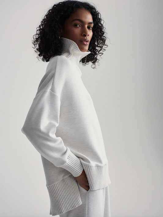 BARKER HIGH NECK SWEAT IVORY MARL