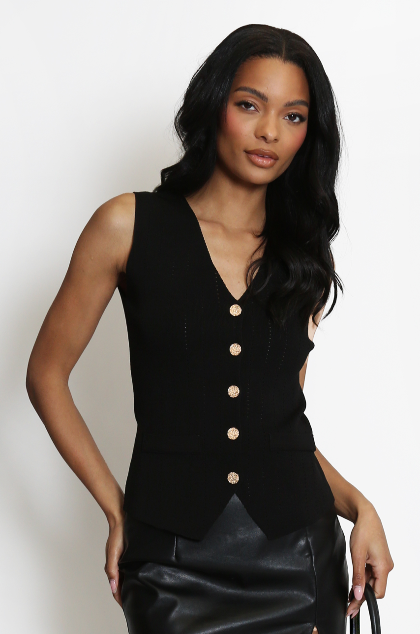 LOTTIE WAIST COAT BLACK