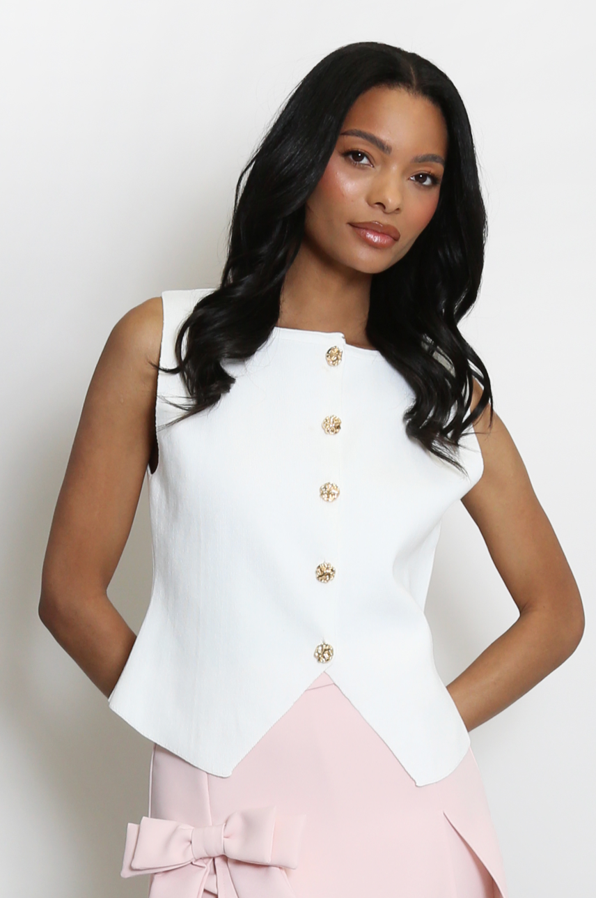 CHELSEA WAIST COAT WHITE