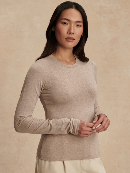 EDNA LS TEE TAUPE MARL
