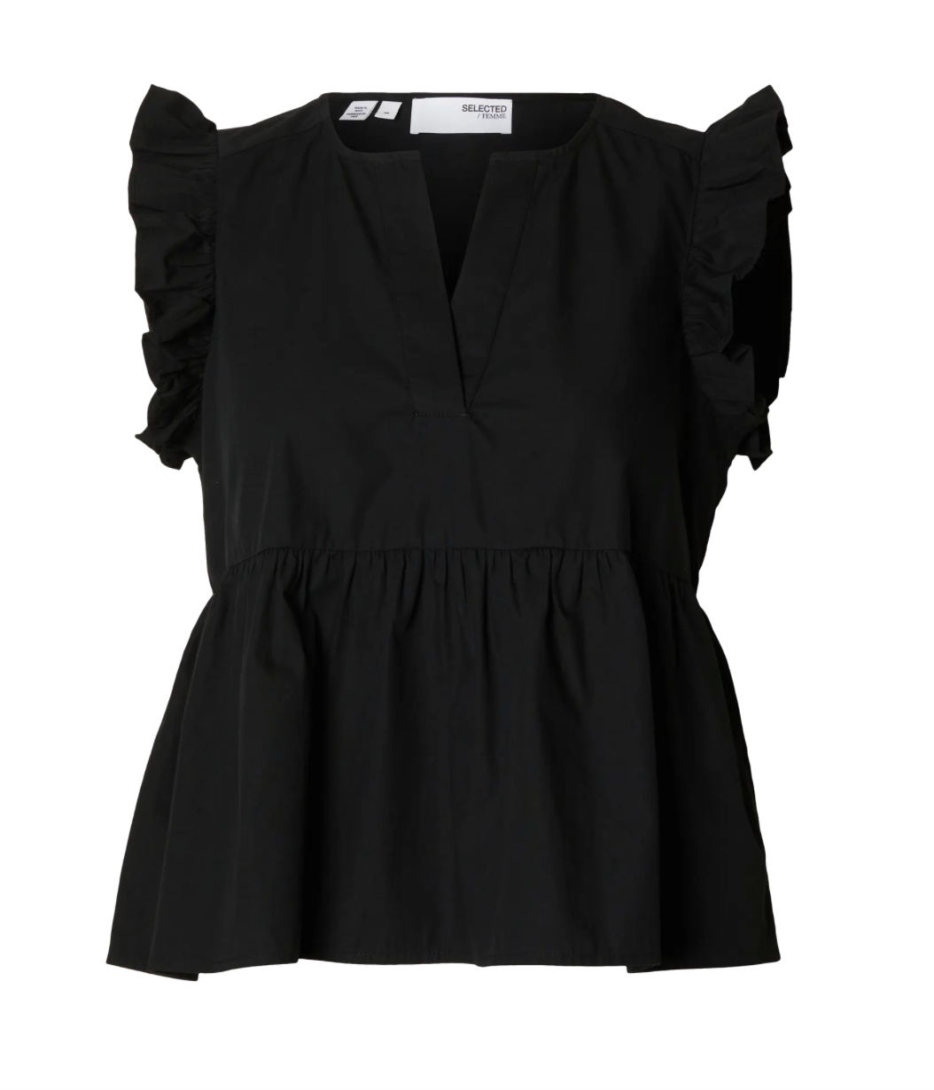 BLAIR IDA FRILL  BLOUSE BLACK