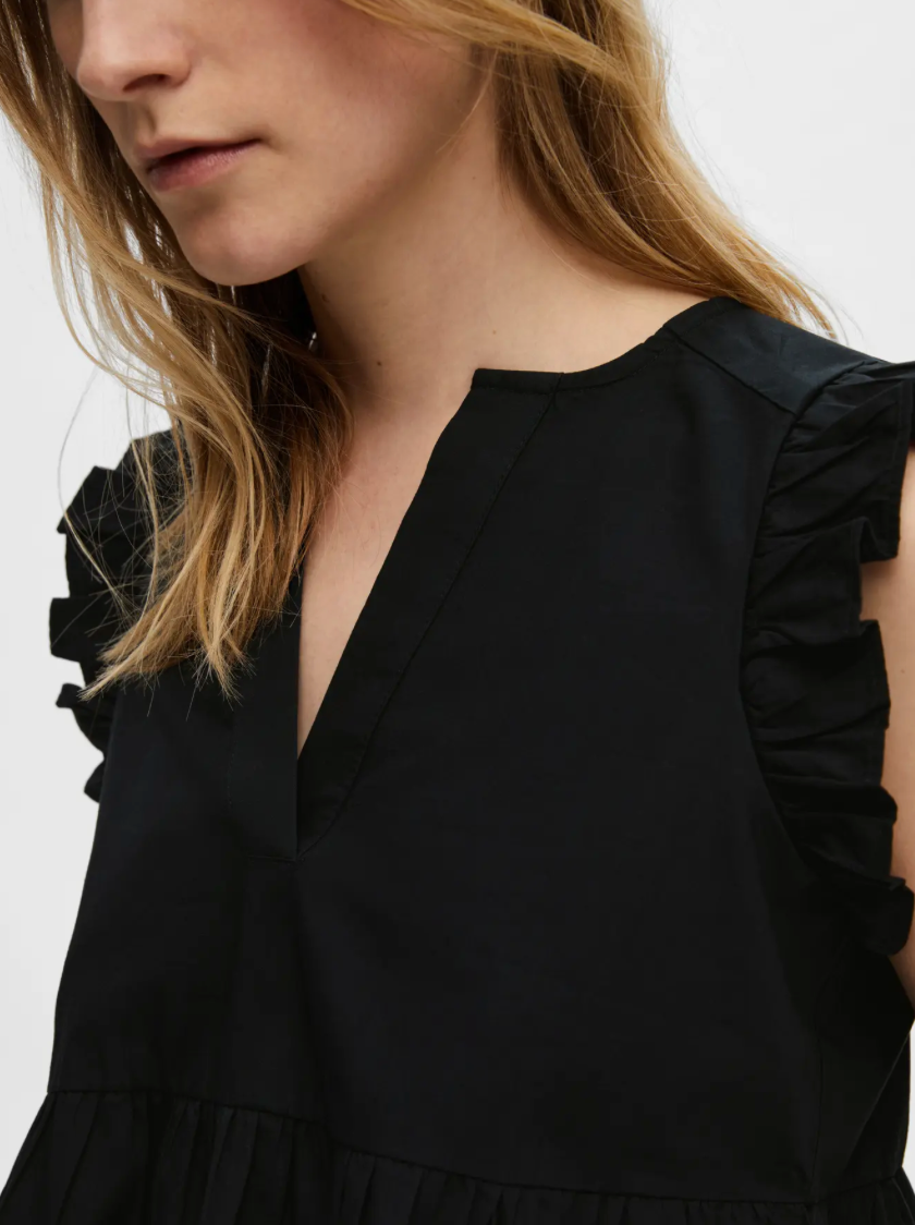BLAIR IDA FRILL  BLOUSE BLACK