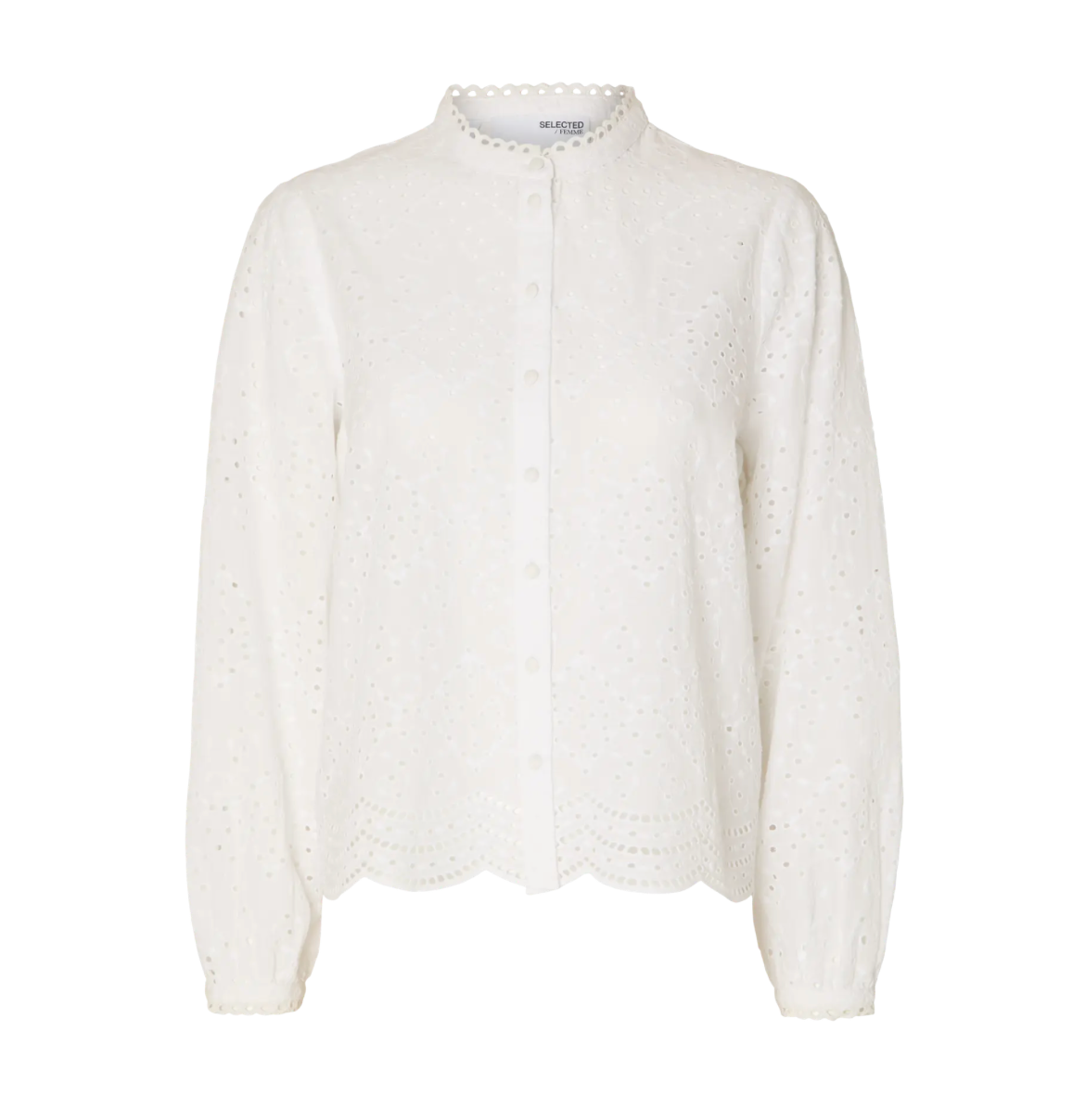 TATIANA L/S EMBR SHIRT WHITE