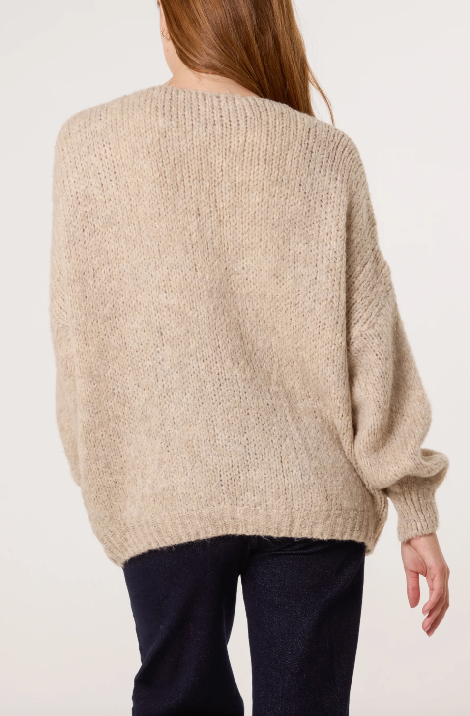 BETTY SUN BROOCH CARDIGAN SAND