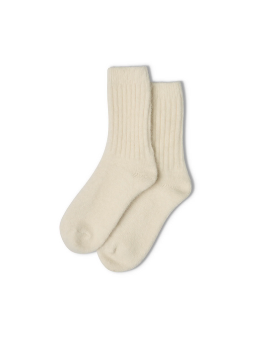 SOFT ANGORA SOCKS IVORY