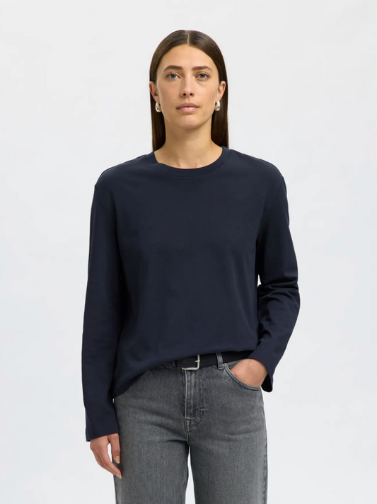 ESSENTIAL BOXY LS DARK SAPPHIRE