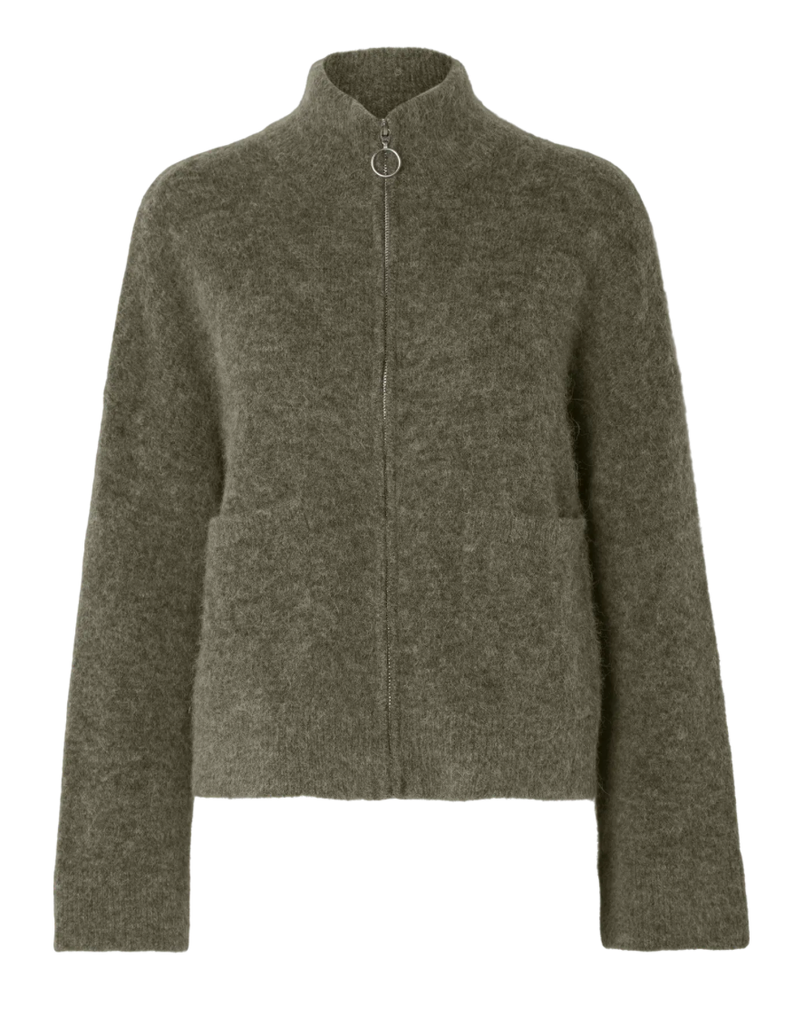 SIA ALPACA ZIP CARDIGAN KALAMATA