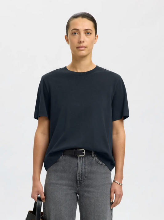 BOXY SHORT SLEEVE TEE DARK SAPPHIRE