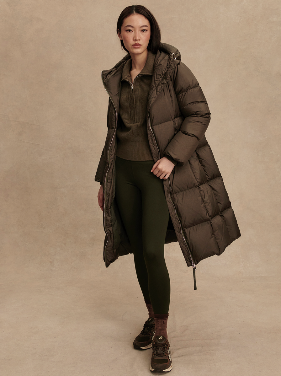 KATYA DOWN PUFFER DARK OLIVE METALLIC