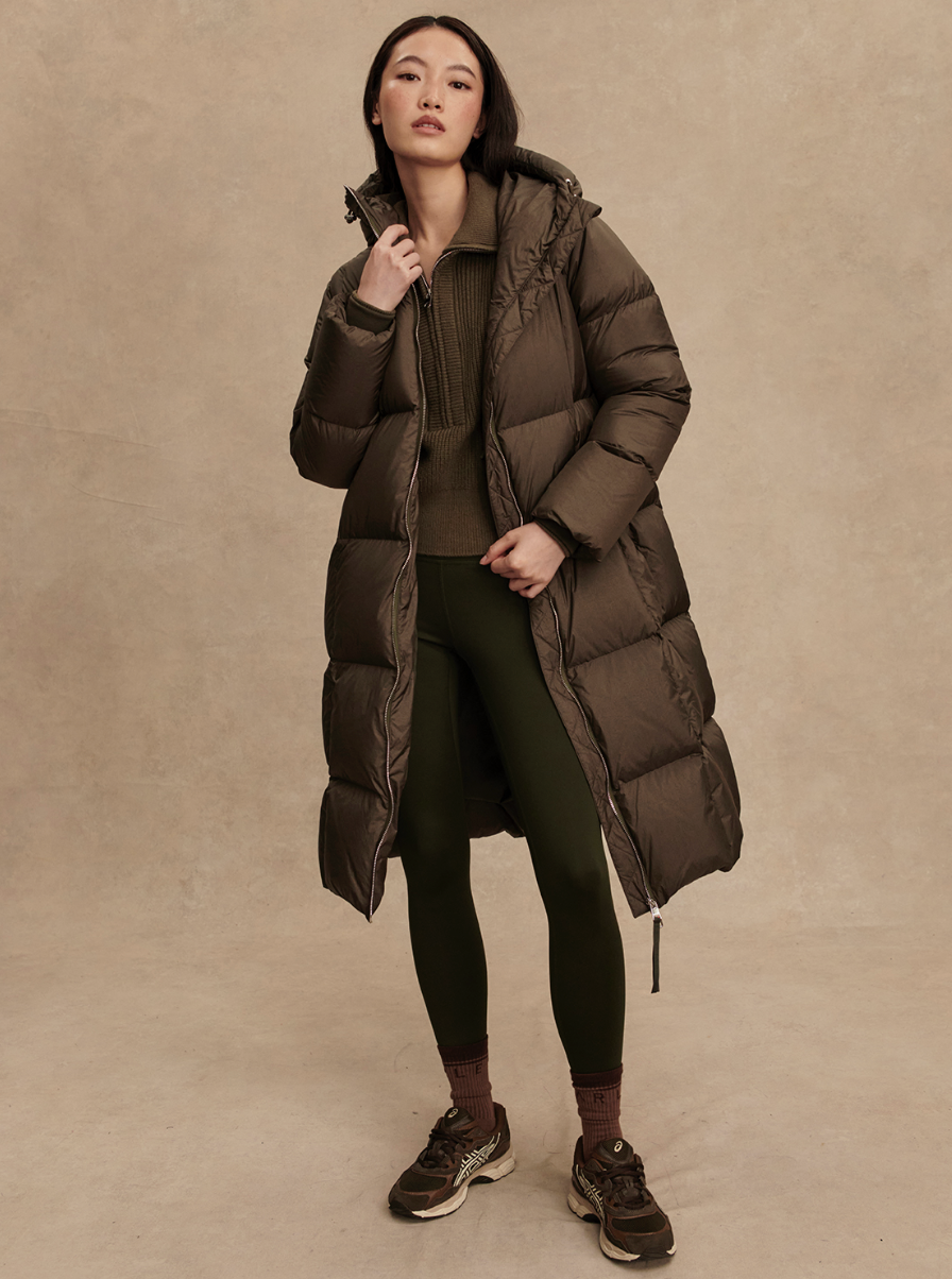 KATYA DOWN PUFFER DARK OLIVE METALLIC