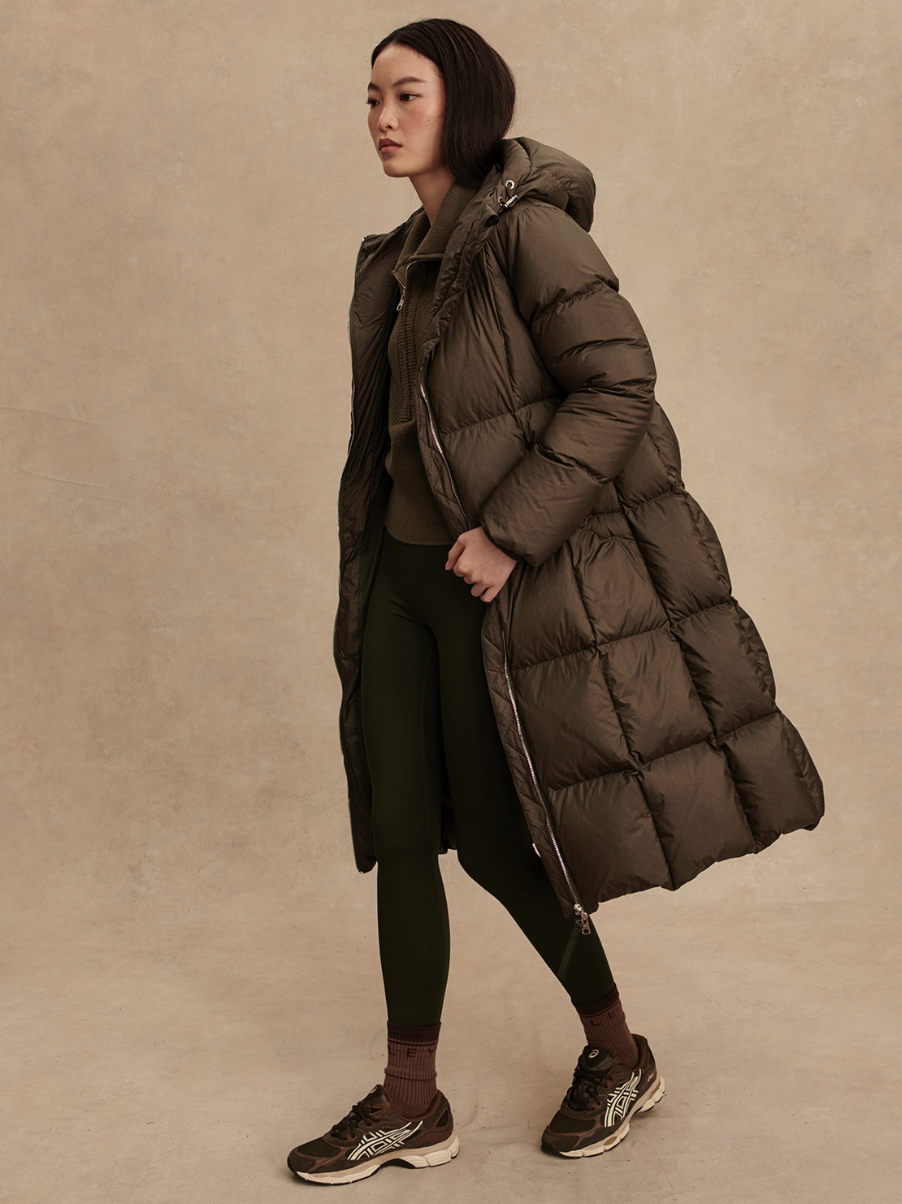KATYA DOWN PUFFER DARK OLIVE METALLIC