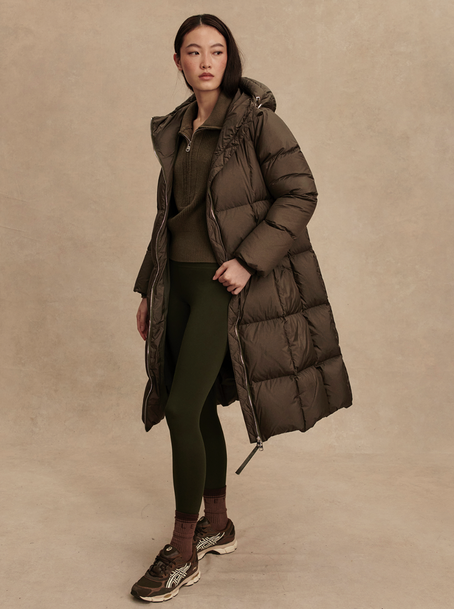 KATYA DOWN PUFFER DARK OLIVE METALLIC