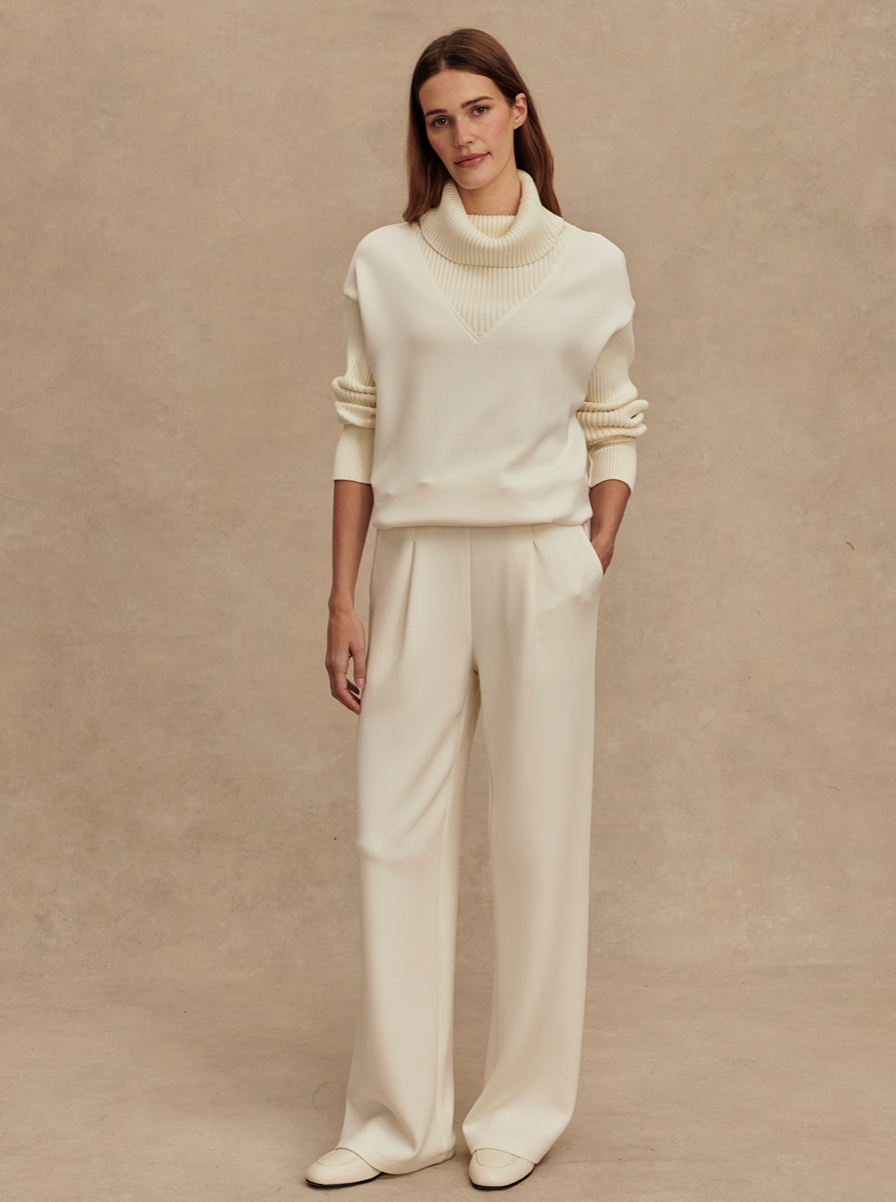 THE EXTRA WIDE LEG PANT 29.5" EGRET