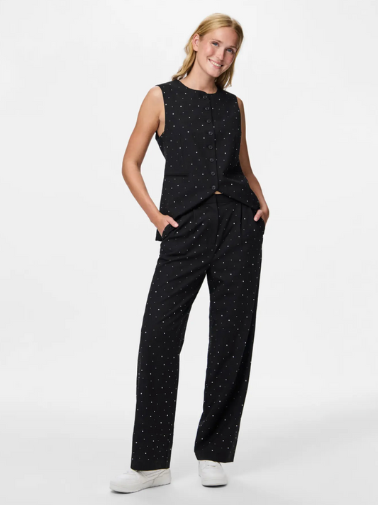 MICHELLE RHINESTONE TROUSER BLACK SPARKLE