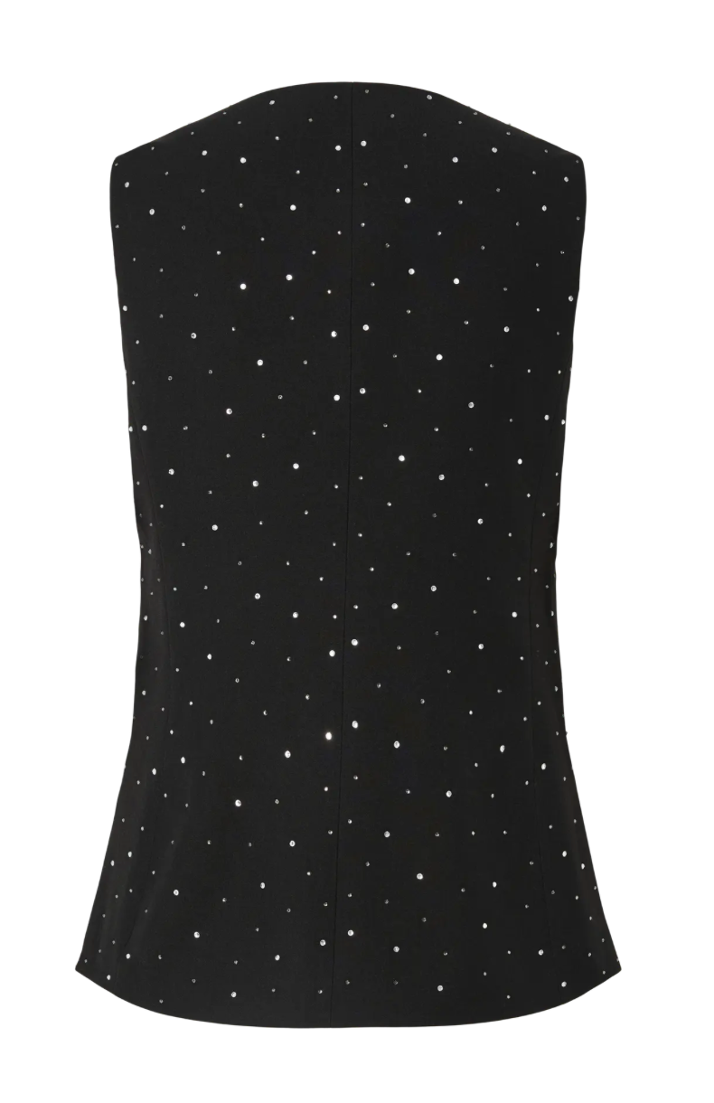 MICHELLE RHINESTONE WAIST COAT BLACK SPARKLE