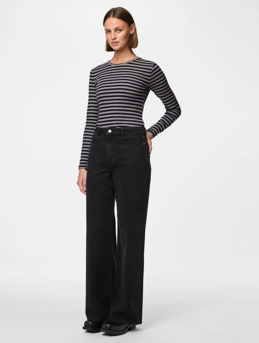 ELMA HW WIDE JEANS BLACK DENIM