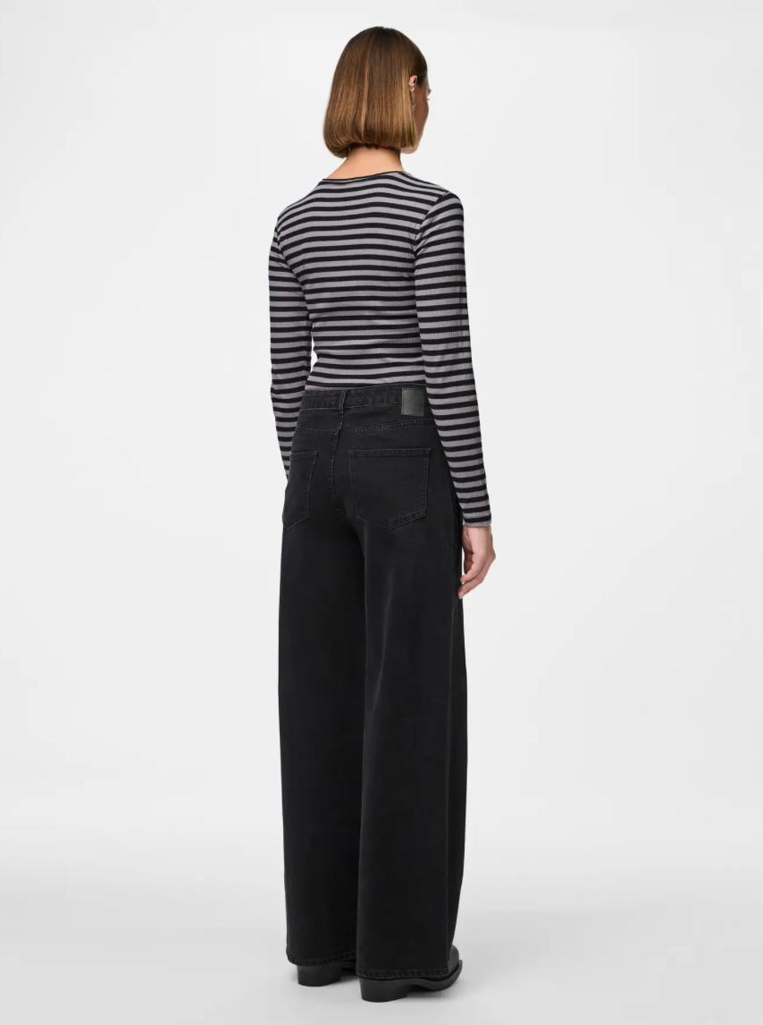 ELMA HW WIDE JEANS BLACK DENIM