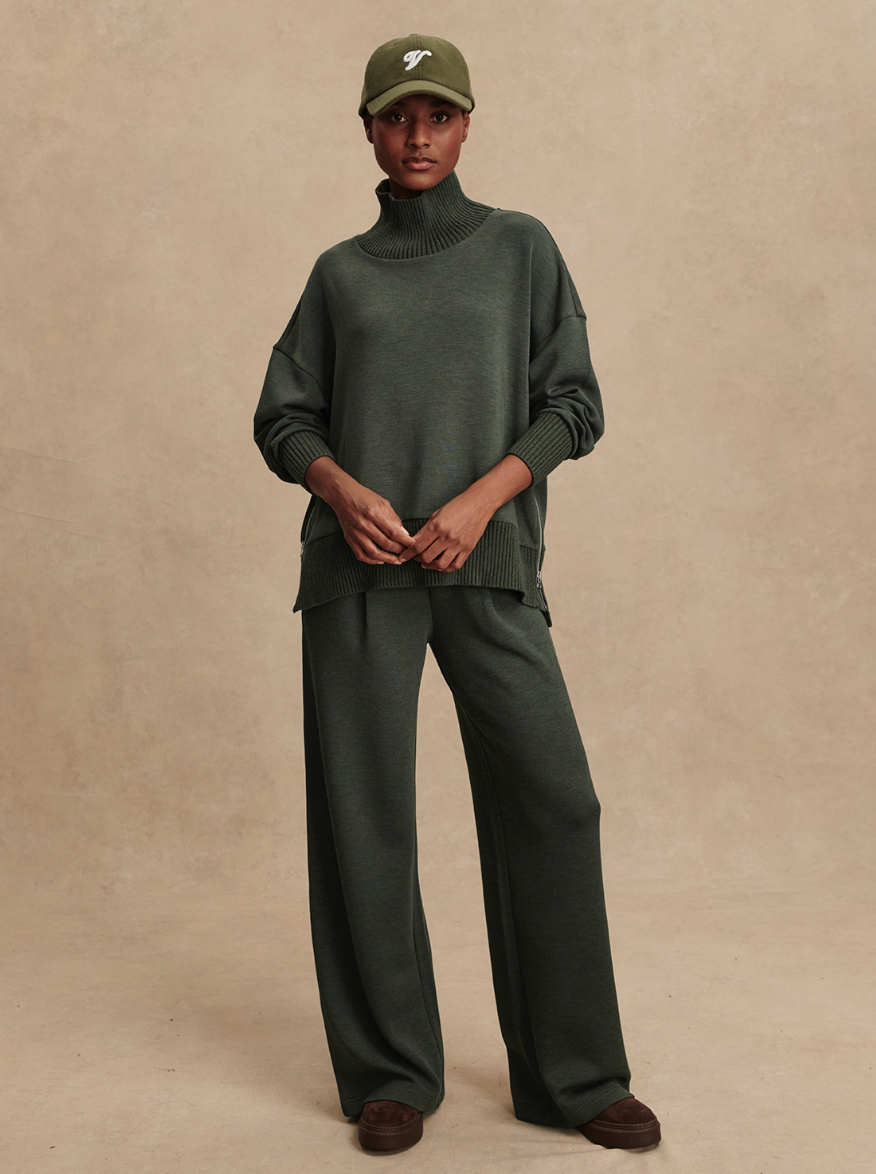 BARKER DOUBLESOFT SWEAT OLIVE MARL