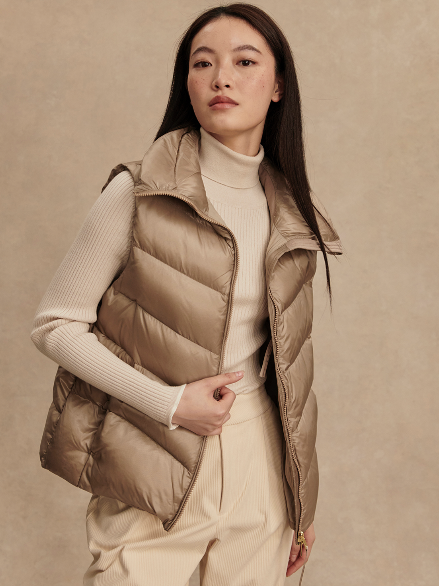 BEXTOR DOWN GILET SIMPLY TAUPE