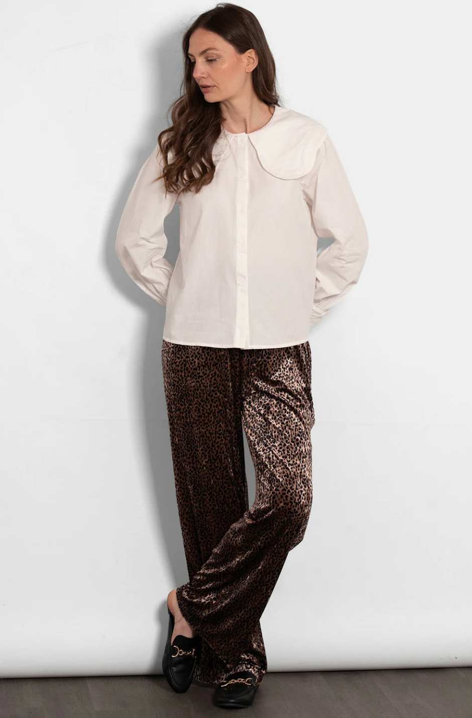 LEOPARD VELVET TROUSERS