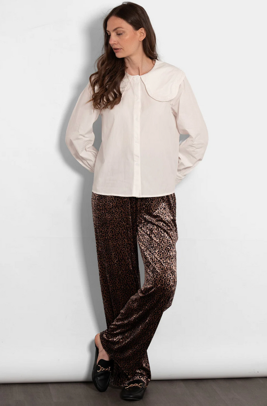 LEOPARD VELVET TROUSERS